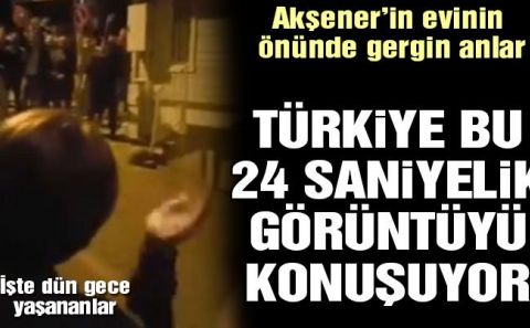MHP'LİLER GECEYARISI IYI PARTI GENEL BAŞKANI AKŞENER'İN EVİNİN ÖNÜNDE GERGİN ANLAR YAŞATTILAR