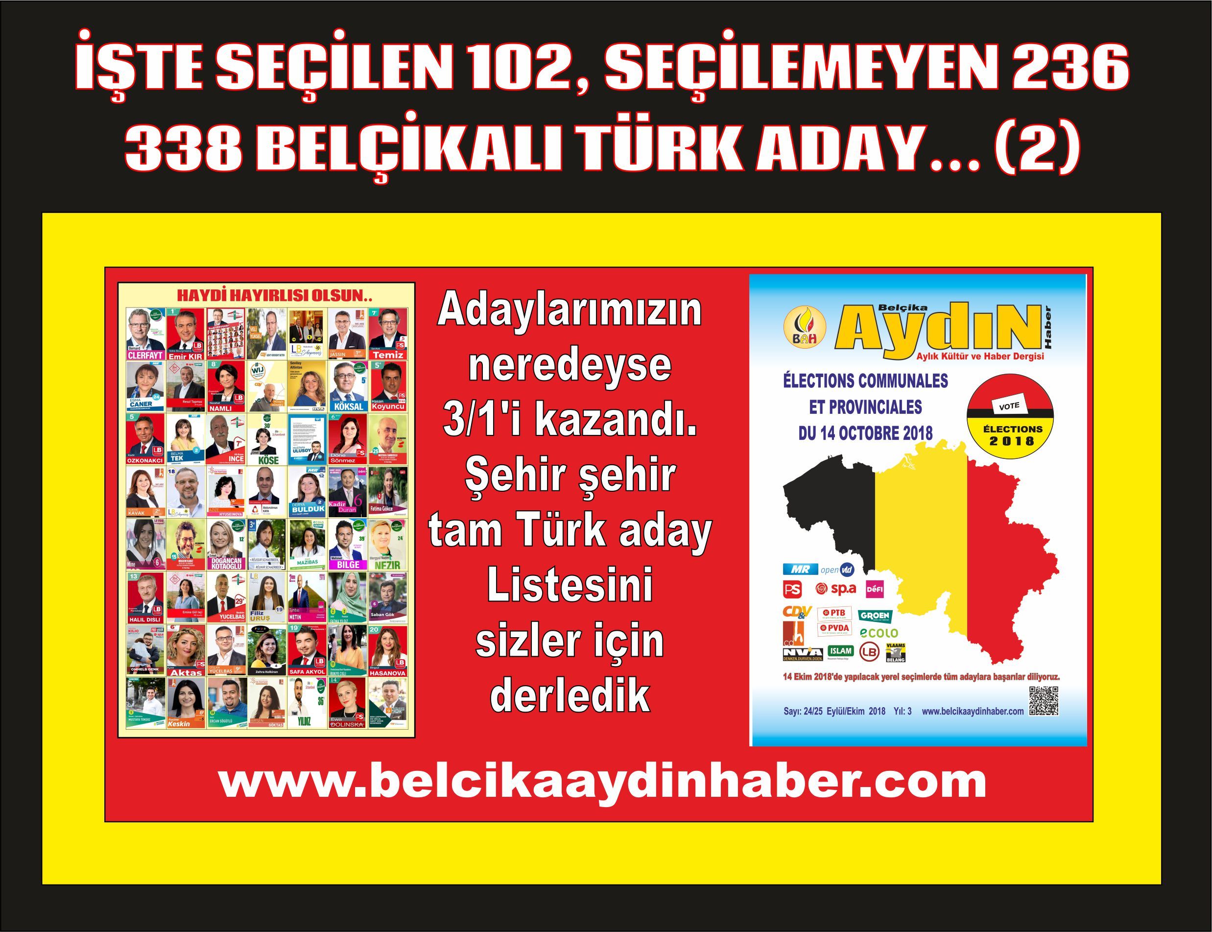 BELÇİKAâ€™DAKİ YEREL SEÇİMLERE KATILAN TÜRKLER VE ALDIKLARI OYLAR (2)