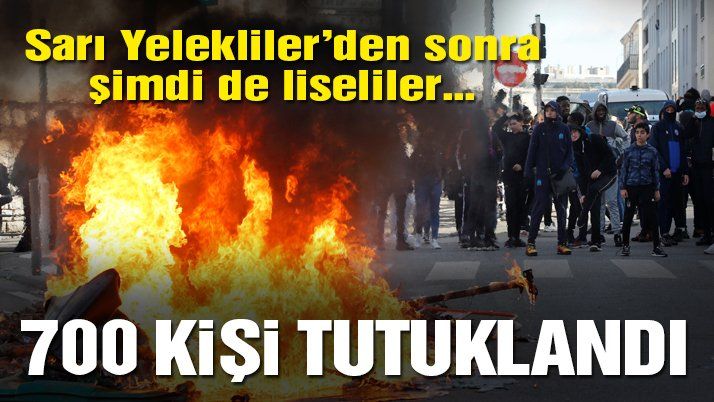 Fransa’da şimdi de öğrenciler ayaklandı! 700 liseli tutuklandı