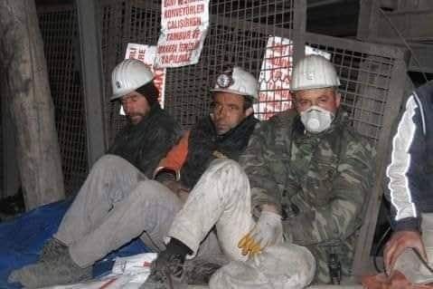 2 BİN METRE YERİN ALTINDA AÇLIK GREVİ YAPARAK SESLERİNİ DUYURMAYA ÇALIŞIYORLAR