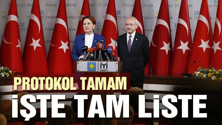   İşte CHP-İYİ Partiâ€™nin adaylar listesi  