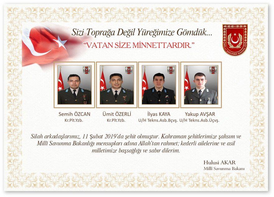 Helikopter kazasında şehit olan askerlerin isimleri belli oldu
