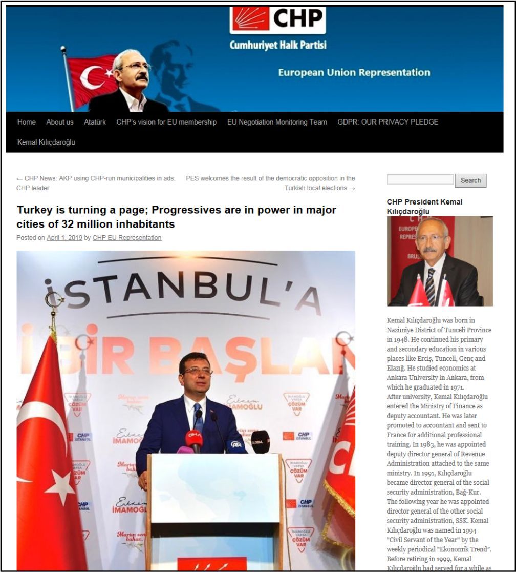 Avrupaâ€™nın ikinci büyük siyasi gücü PES yerel seçim başarısı için CHPâ€™yı kutladı