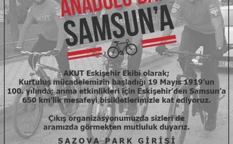 AKUT Sporcuları Milli Mücadele'nin 100. Yılında Bisiklet Turunda