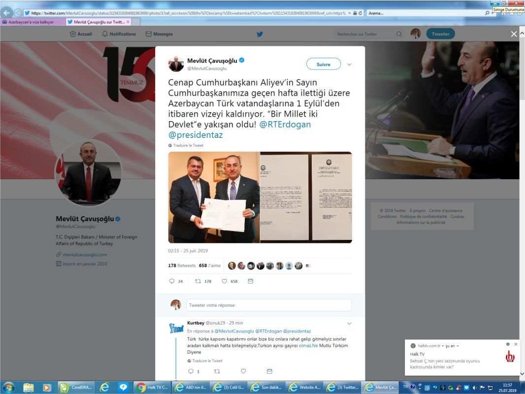 AZERBAYCAN TÜRK VATANDAŞLARINA VİZE'Yİ KALDIRIYOR..