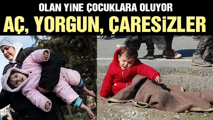 Göç yolculuğundan gözyaşlarına boğan çocuk manzaraları