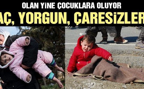 Göç yolculuğundan gözyaşlarına boğan çocuk manzaraları