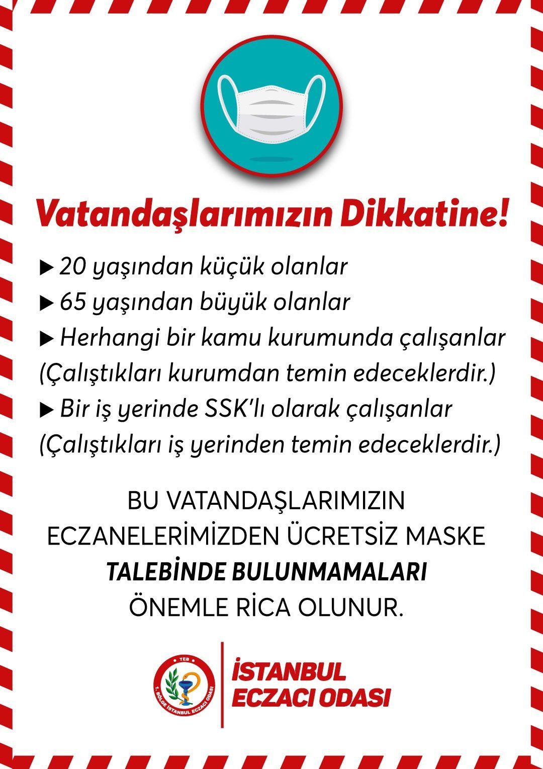Ücretsiz maske dağıtımına kısıtlama geldi