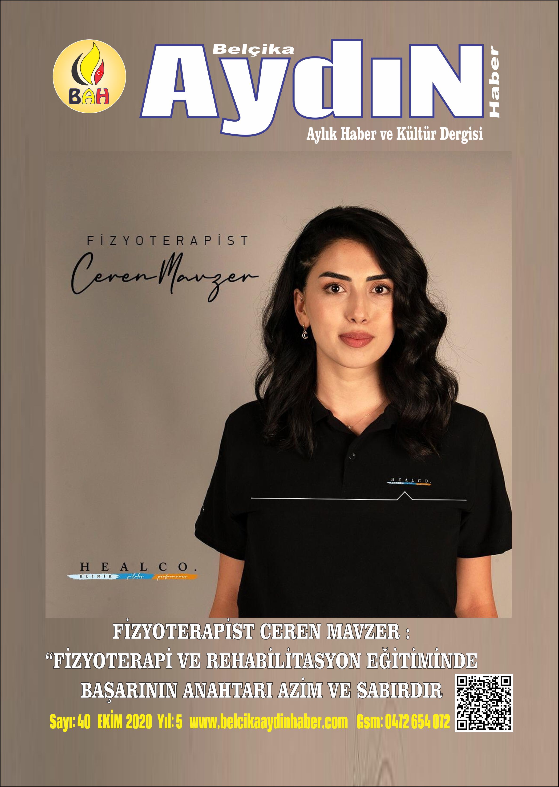 DERGİMİZİN EKİM SAYISININ KAPAK KONUĞU GENÇ FİZYOTERAPİST CEREN MAVZER...