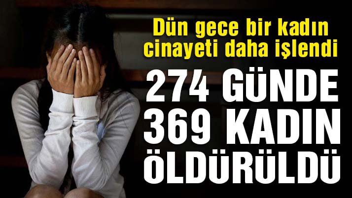 274 günde 369 kadın öldürüldü