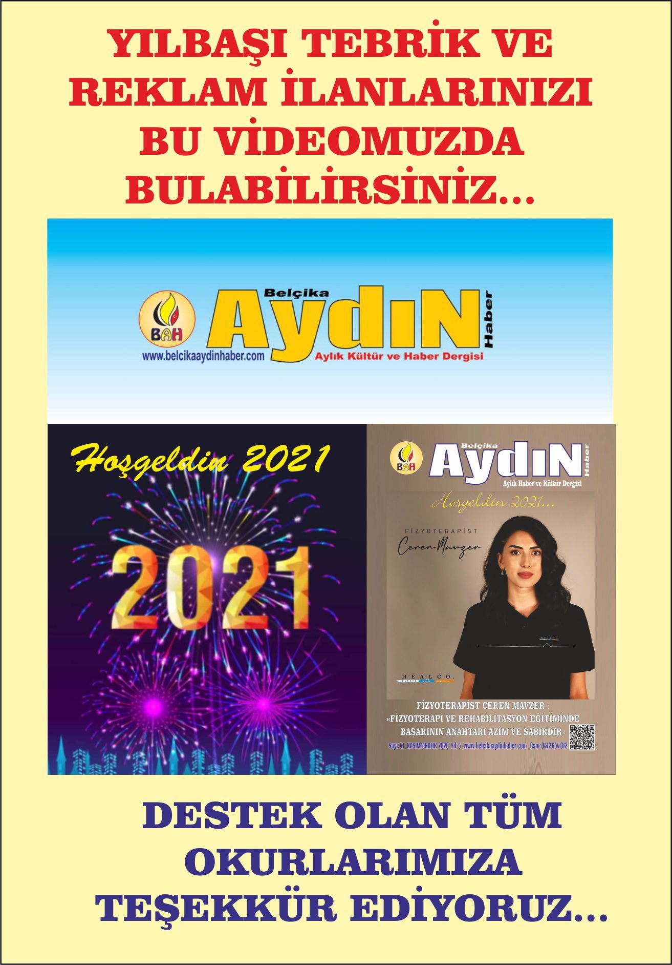 TEBRİK VE REKLAM DESTEKLERİNİZ İÇİN TEŞEKKÜRLER