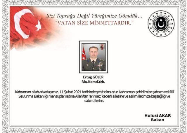 Pençe Kartal-2 Harekatı'ndan kahreden haber! Yüzbaşı Ertuğ Güler şehit oldu