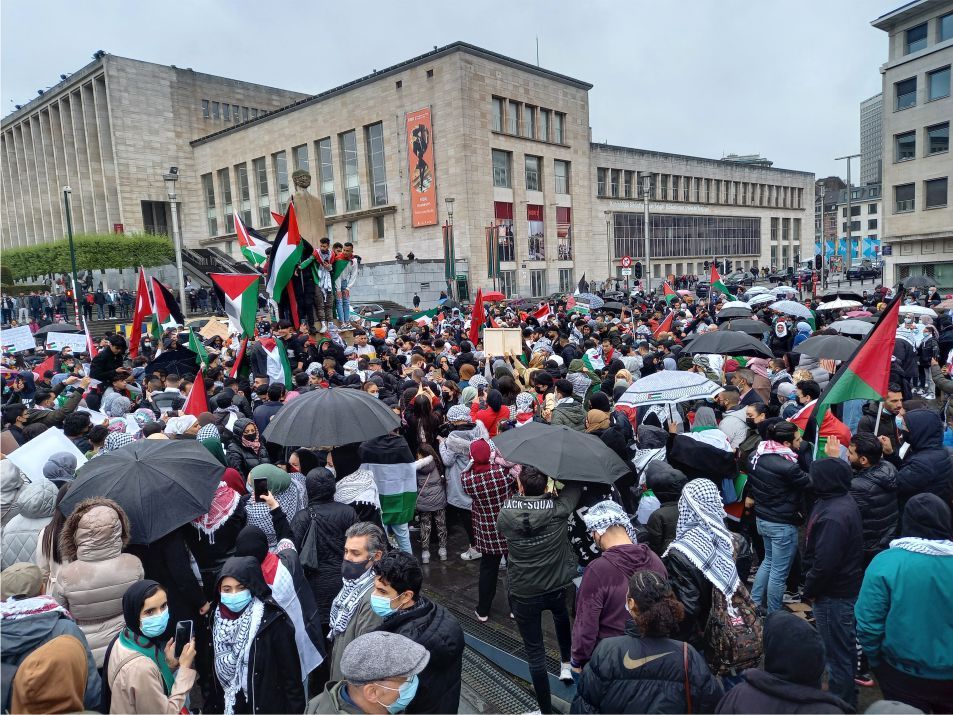 Brüksel'de Binlerce kişi İsrail'i Protesto Etti...