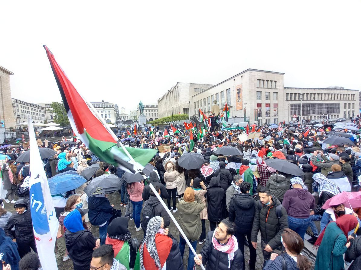 Brüksel'de Binlerce kişi İsrail'i Protesto Etti...