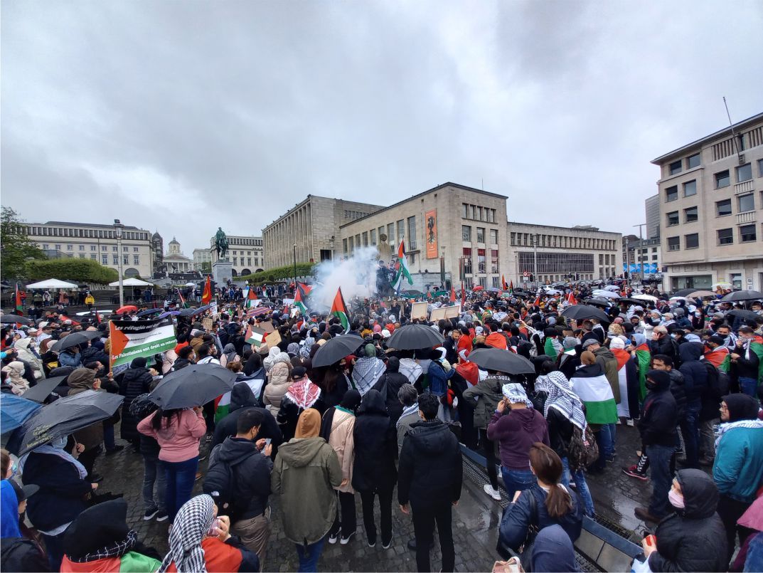 Brüksel'de Binlerce kişi İsrail'i Protesto Etti...