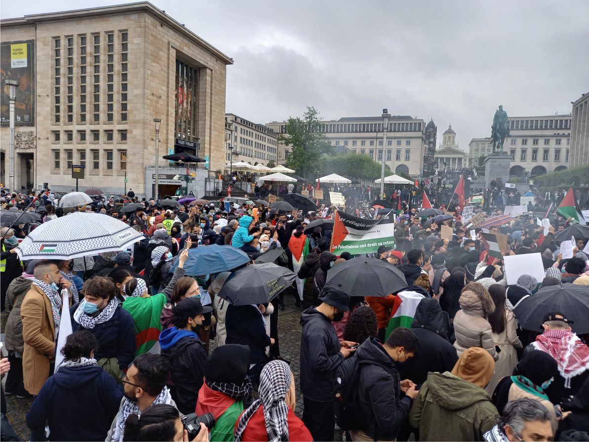 Brüksel'de Binlerce kişi İsrail'i Protesto Etti...