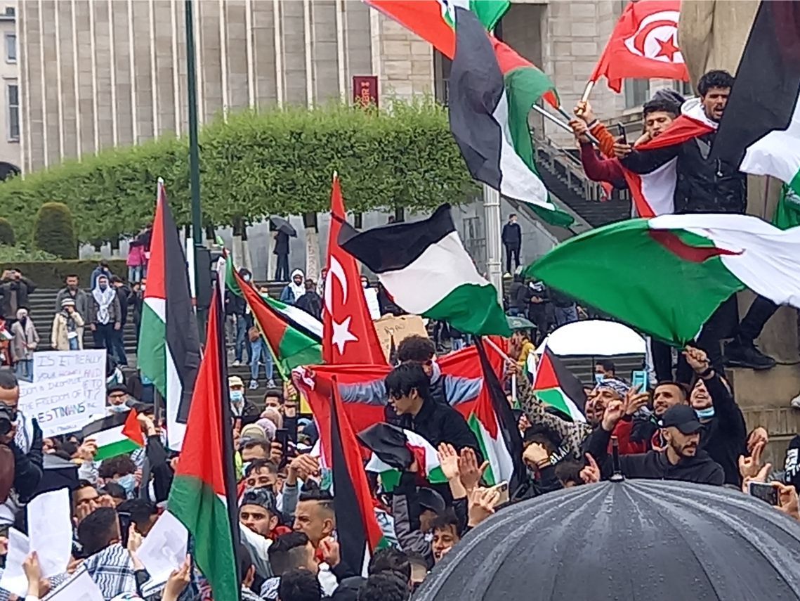 Brüksel'de Binlerce kişi İsrail'i Protesto Etti...