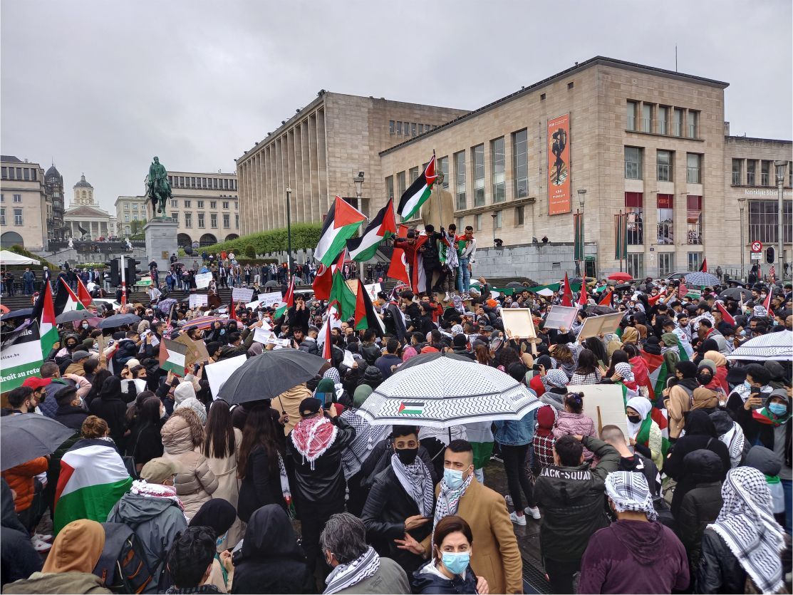 Brüksel'de Binlerce kişi İsrail'i Protesto Etti...