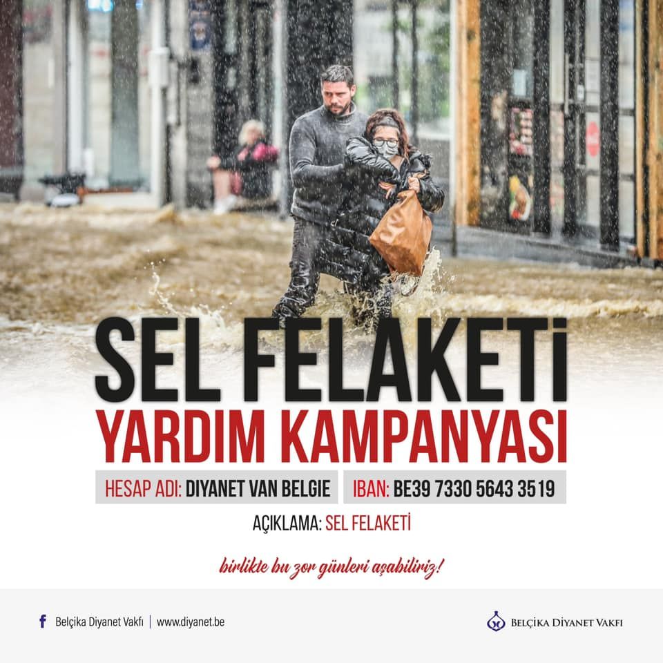 BELÇİKA DİYANET'TEN BELÇİKALI SEL AFETZEDELERE YARDIM KAMPANYASI