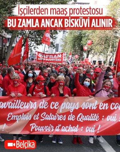 Belçika'da işçiler, maaş sınırlamasını protesto etti