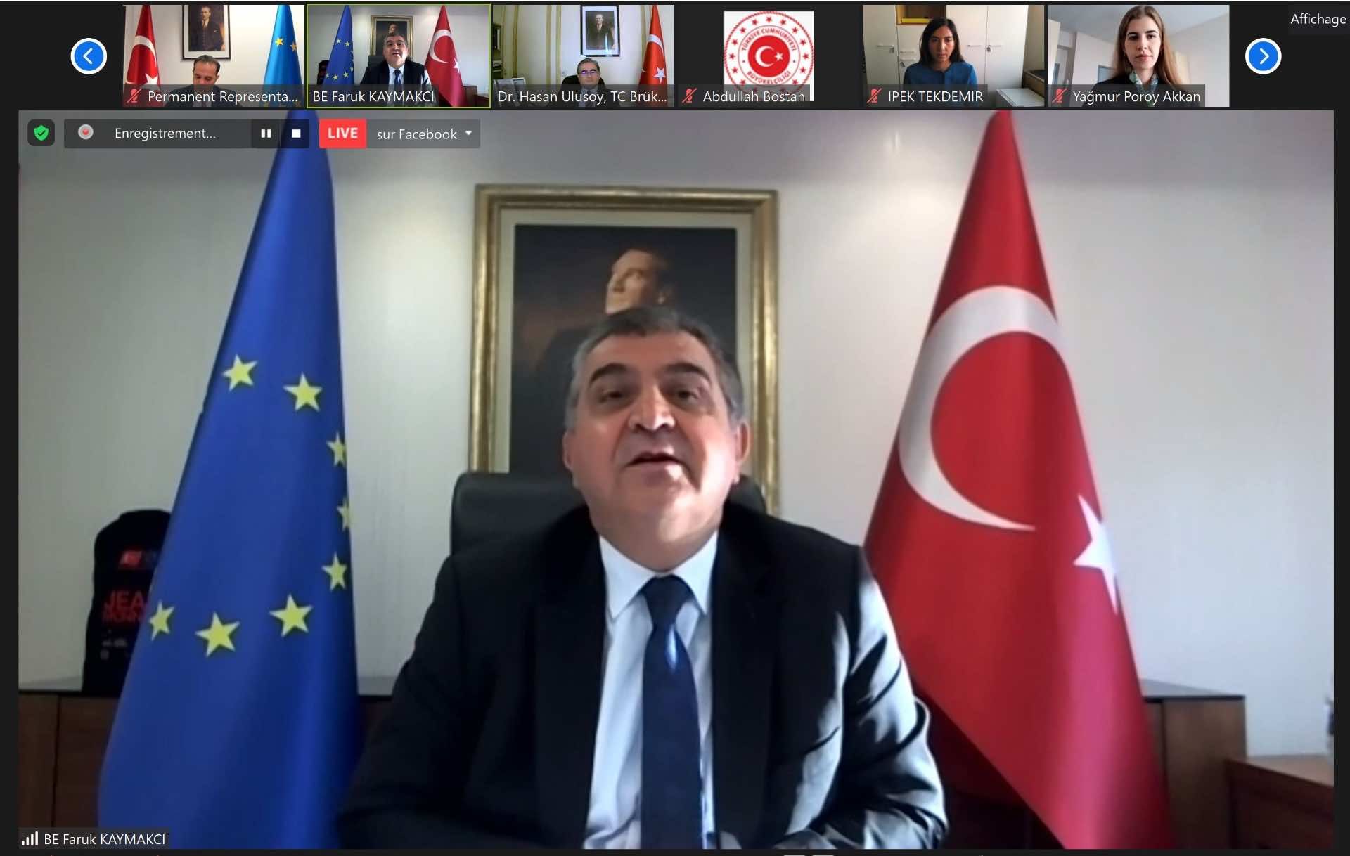 Büyükelçiliğimiz evsahipliğinde gerçekleştirilen â€œAB Kurumlarında Kariyer Fırsatlarıâ€ konulu çevrimiçi etkinlik