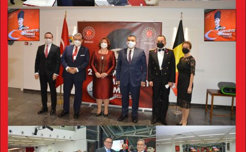 AVRUPA'NIN BAŞKENTİ BRÜKSEL'DEKİ CUMHURİYET RESEPSİYONU'NDA COŞKU VARDI