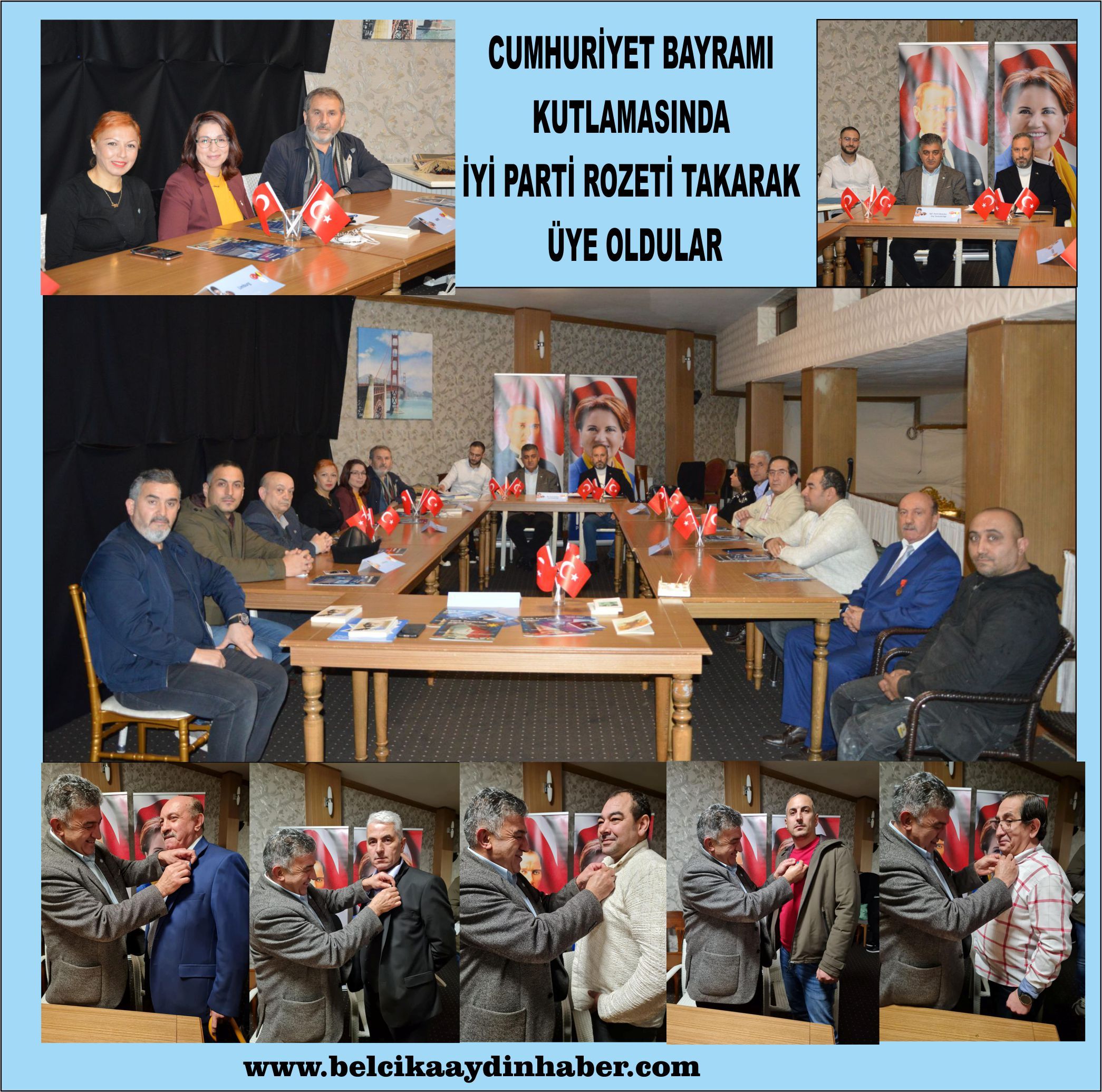 CUMHURİYET BAYRAMI KUTLAMASINDA İYİ PARTİ ROZETİ TAKARAK ÜYE OLDULAR