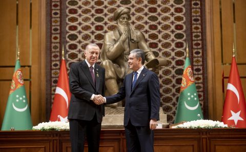 ~~Cumhurbaşkanı Erdoğan, Türkmenistan Devlet Başkanı Berdimuhamedov ile ortak basın toplantısında konuştu: