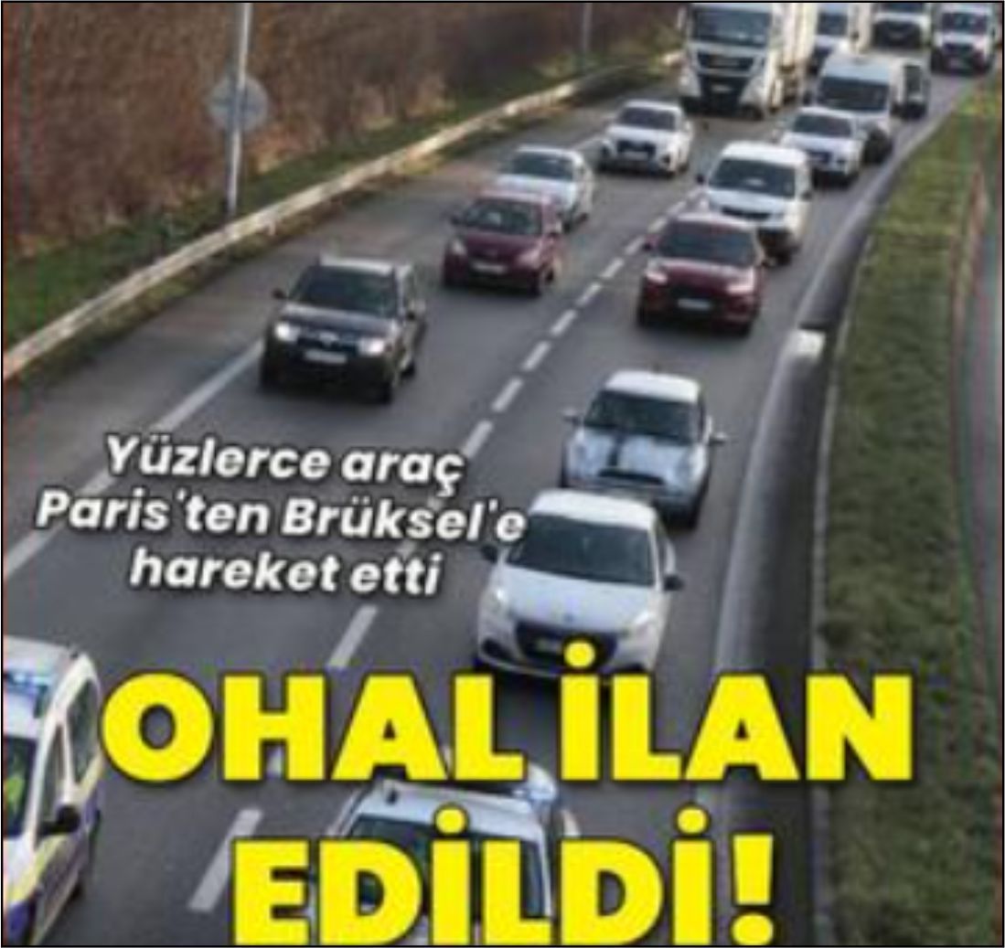 Belçika'da olağanüstüsü hal: Covid önlemlerini protesto eden yüzlerce araçlık konvoy Paris'ten Brüksel'e ilerliyor
