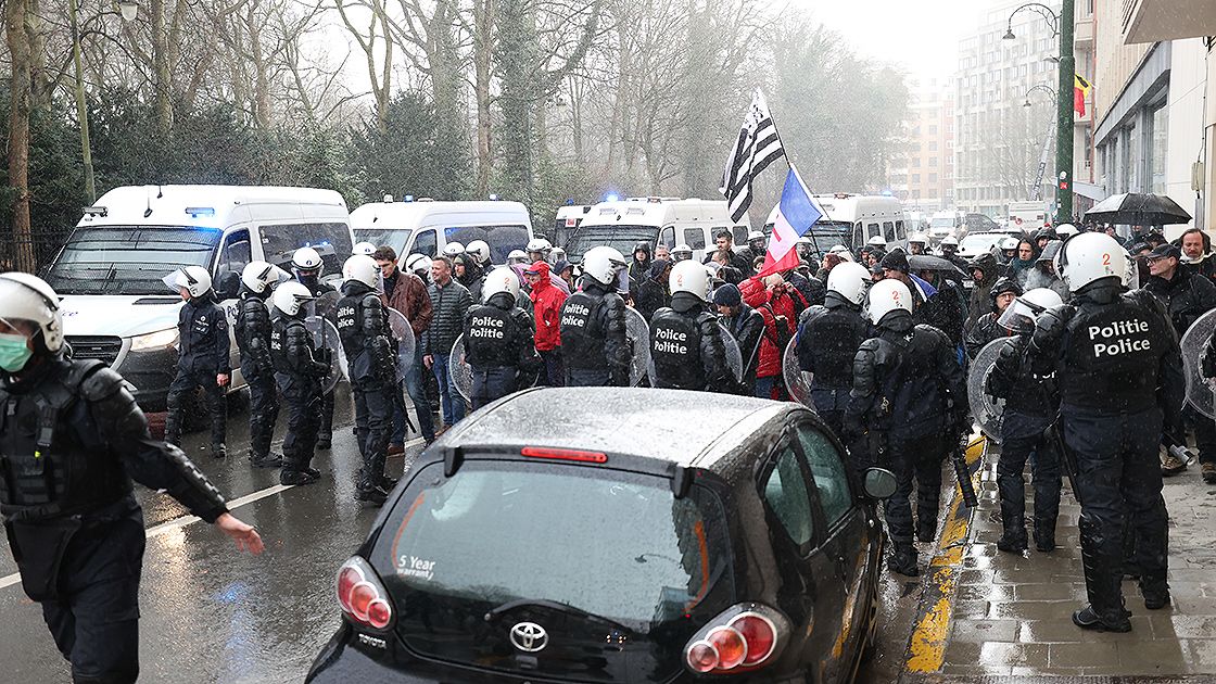 Belçika'daki kamyoncu eylemi engellendi, çok sayıda kişi gözaltına alındı