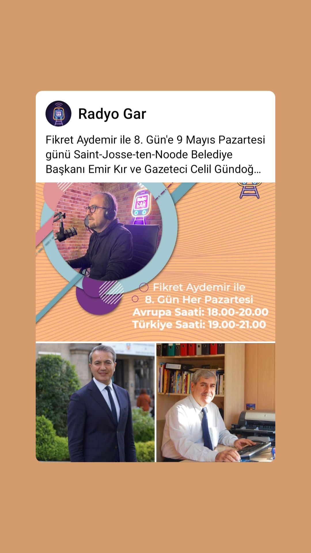 BAŞKAN KIR VE GAZETECİ GÜNDOĞDU RADYO GAR'DA BUGÜN  8. GÜN'DE FİKRET AYDEMİR'İN SUNDUĞU PROGRAMDA GÜNDEMLERİ DEĞERLENDİRECEKLER