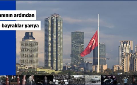 Milli yas ilanının ardından Türkiye'de bayraklar yarıya indirildi