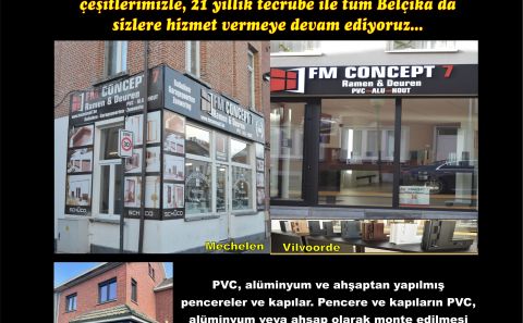 ‘FM CONCEPT 7’ ŞİRKETİ KALİTELİ KAPI, PENCERE, PANJUR VE VERANDA HİZMETLERİNE DEVAM EDİYOR…
