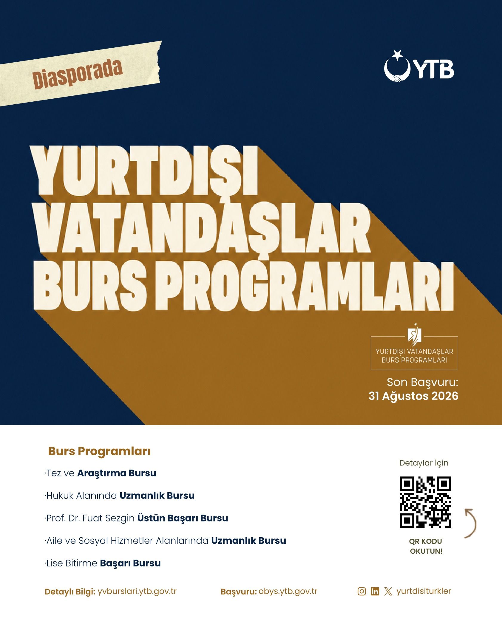 YTB, Yurt Dışındaki Vatandaşların Eğitim Yolculuğunu Burs Programlarıyla Destekliyor